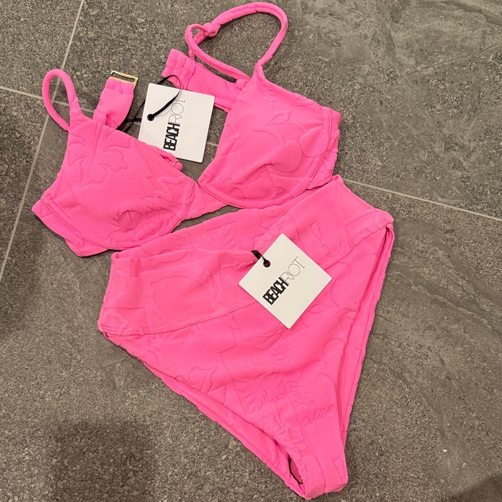 Beach Riot Neon Pink Bikini